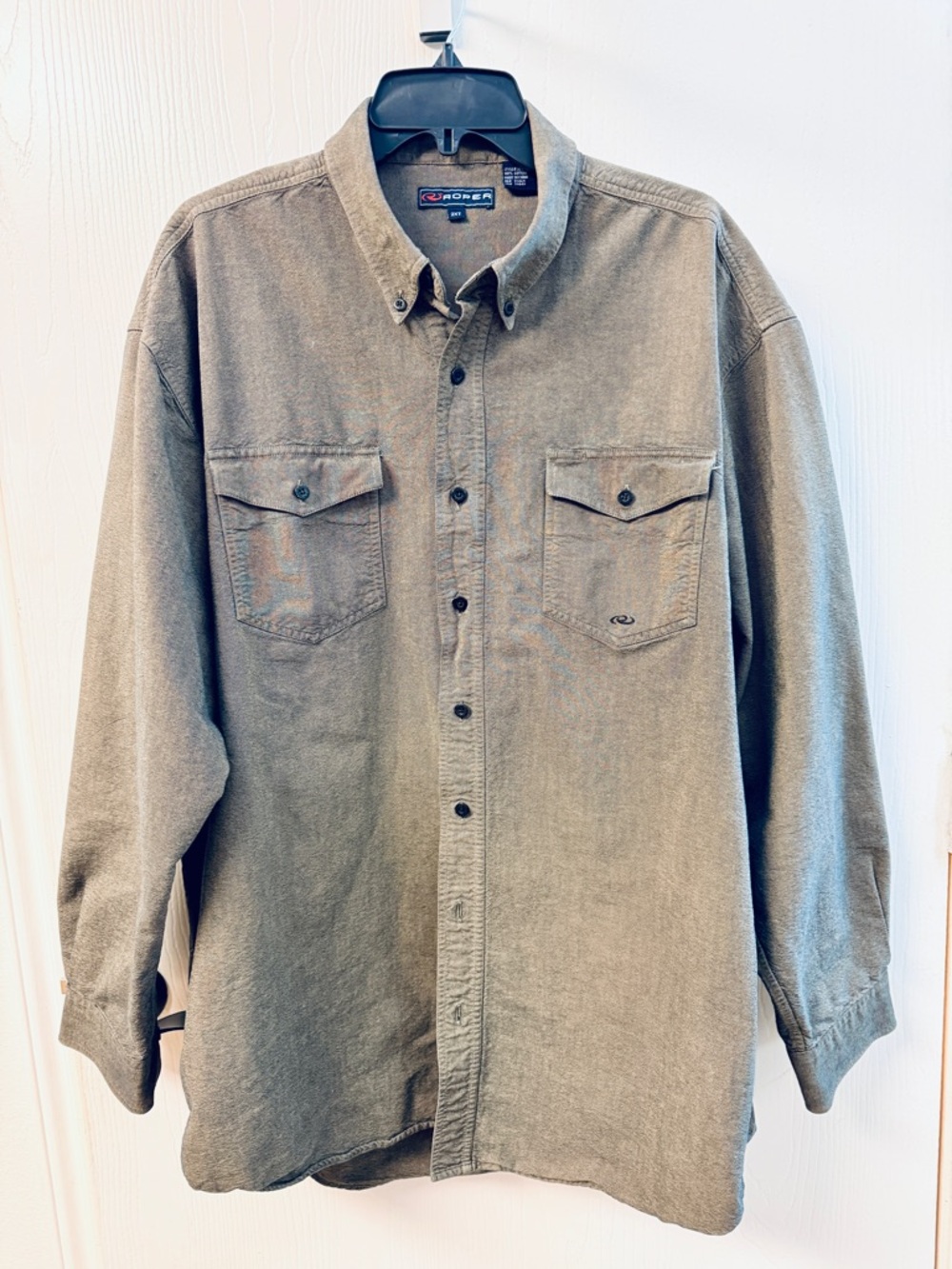 Roper Mens Heavyweight Green Button
Down 2XT